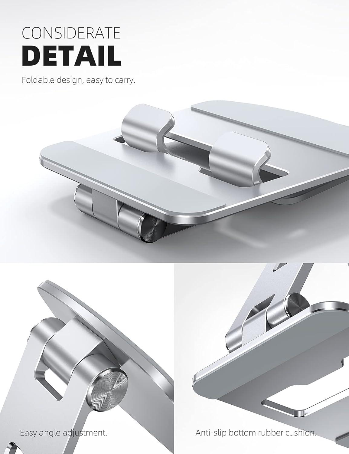 imageLamicall Adjustable Tablet Stand Holder Foldable Phone Dock 360Rotating Desktop Tablet Mount for 4713 Tablets Such as iPad Pro 11 129 Air Mini Tabs Kindle iPhone Air 17 Pro Max SilverSilver