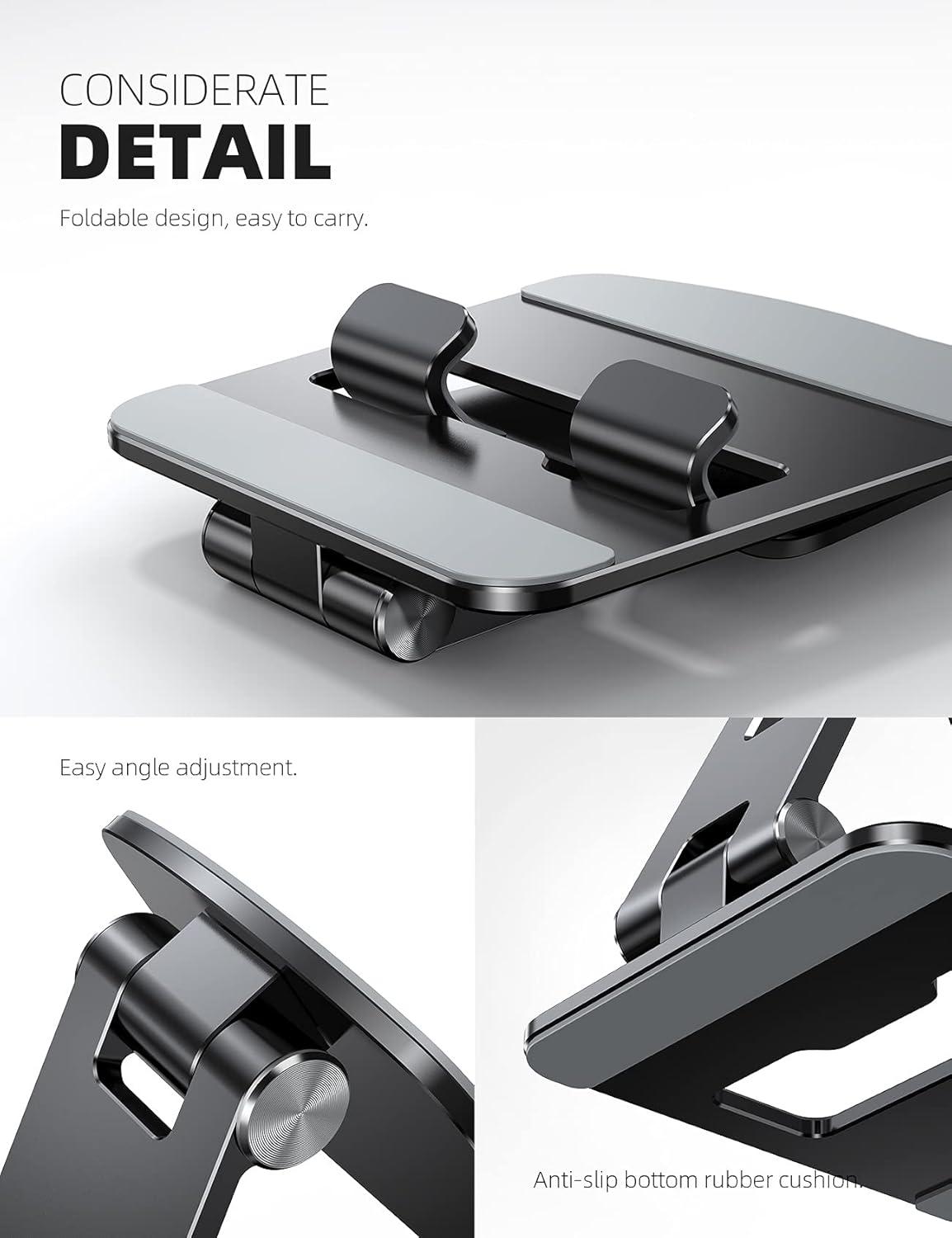 imageLamicall Adjustable Tablet Stand Holder Foldable Phone Dock 360Rotating Desktop Tablet Mount for 4713 Tablets Such as iPad Pro 11 129 Air Mini Tabs Kindle iPhone Air 17 Pro Max SilverBlack