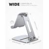 Lamicall Adjustable Tablet Stand Holder – Foldable Phone Dock, 360°Rotating Desktop Tablet Mount, for 4.7-13″ Tablets, Such as iPad Pro 11, 12.9 Air Mini, Tabs, Kindle, iPhone Air 17 Pro Max, Silver(Silver)