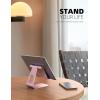 Lamicall Tablet Stand, Adjustable Tablet Holder – Desktop Stand Dock Holder for 4-13″ Tablets, iPad Pro 11, 9.7, 10.5, 12.9 Air Mini, Kindle, Tab, iPhone 17 Pro Max, Switch, Office Desk Accessories(Rose Gold)