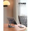 Lamicall Tablet Stand, Adjustable Tablet Holder – Desktop Stand Dock Holder for 4-13″ Tablets, iPad Pro 11, 9.7, 10.5, 12.9 Air Mini, Kindle, Tab, iPhone 17 Pro Max, Switch, Office Desk Accessories(Gray)