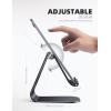 Lamicall Tablet Stand, Adjustable Tablet Holder – Desktop Stand Dock Holder for 4-13″ Tablets, iPad Pro 11, 9.7, 10.5, 12.9 Air Mini, Kindle, Tab, iPhone 17 Pro Max, Switch, Office Desk Accessories(Black)