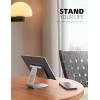 Lamicall Tablet Stand, Adjustable Tablet Holder – Desktop Stand Dock Holder for 4-13″ Tablets, iPad Pro 11, 9.7, 10.5, 12.9 Air Mini, Kindle, Tab, iPhone 17 Pro Max, Switch, Office Desk Accessories(1-Silver)