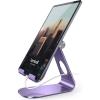 Lamicall Tablet Stand, Adjustable Tablet Holder – Desktop Stand Dock Holder for 4-13″ Tablets, iPad Pro 11, 9.7, 10.5, 12.9 Air Mini, Kindle, Tab, iPhone 17 Pro Max, Switch, Office Desk Accessories(Purple)
