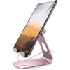 Lamicall Tablet Stand, Adjustable Tablet Holder – Desktop Stand Dock Holder for 4-13″ Tablets, iPad Pro 11, 9.7, 10.5, 12.9 Air Mini, Kindle, Tab, iPhone 17 Pro Max, Switch, Office Desk Accessories(Rose Gold)