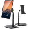 Lamicall Tablet Stand Holder, Gooseneck Tablet Mount – 2.5lb Heavy Duty Base Adjustable Desktop Stand with 360 Degree Rotating for 4.7-13″ Tablets, iPad Pro 12.9 Air Mini, Fire, Kindle, Tabs, Black