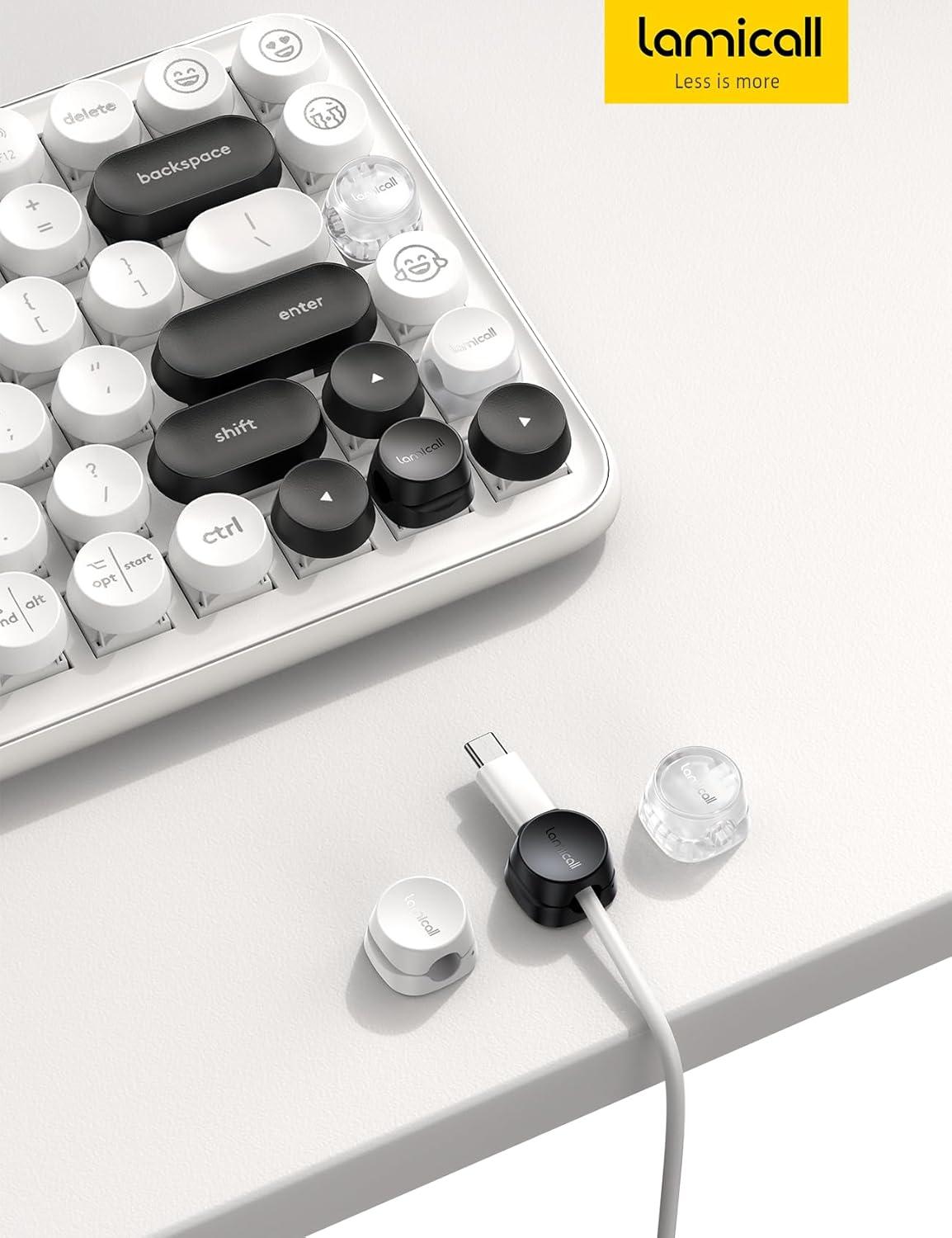 image6Pack Cord Organizer Office Desk Accessories Lamicall Clear Cable Management Clips Home Workspace Chritsmas Organization Accessories Nightstand Desk Decor Dorm Room Desktop Gadget EssentialsTransparent