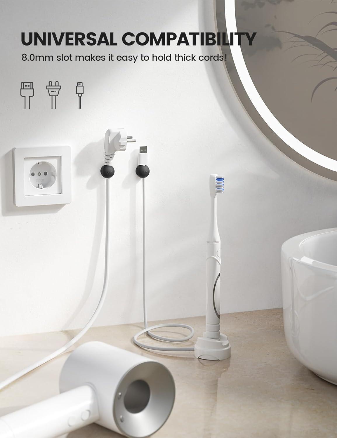 image8Pack Magnetic Cord Organizer Clips Lamicall MiniSoft Silicone Cable Management for Phone Charger Cord Durable Adhesive Cable Holder for Desk Nightstand Home Office Organizer Gadget Accessories12Pack
