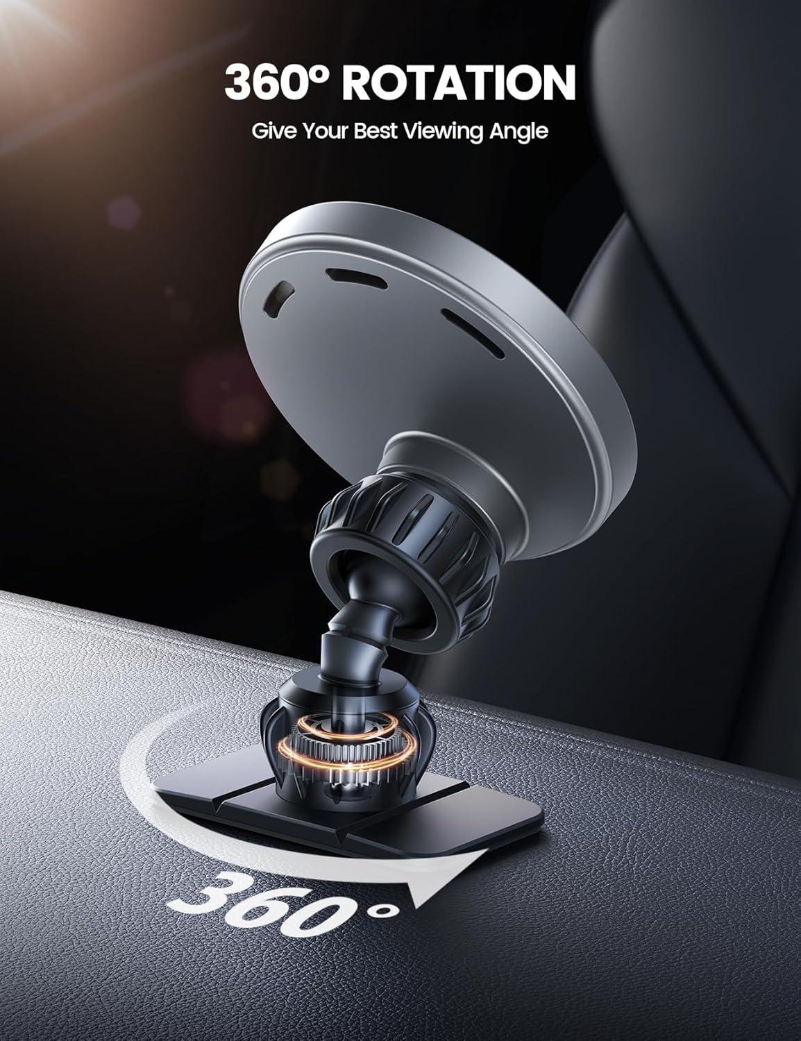 imageLamicall 15W for MagSafe Car Mount Charger 20X Strong Magnets Wireless Car Phone Holder Charger Magnetic Phone Holders for Car Vent Dash Gift Accessories for Women Men for iPhone 17 Pro Max BlackNEW Upgraded Silver Gray