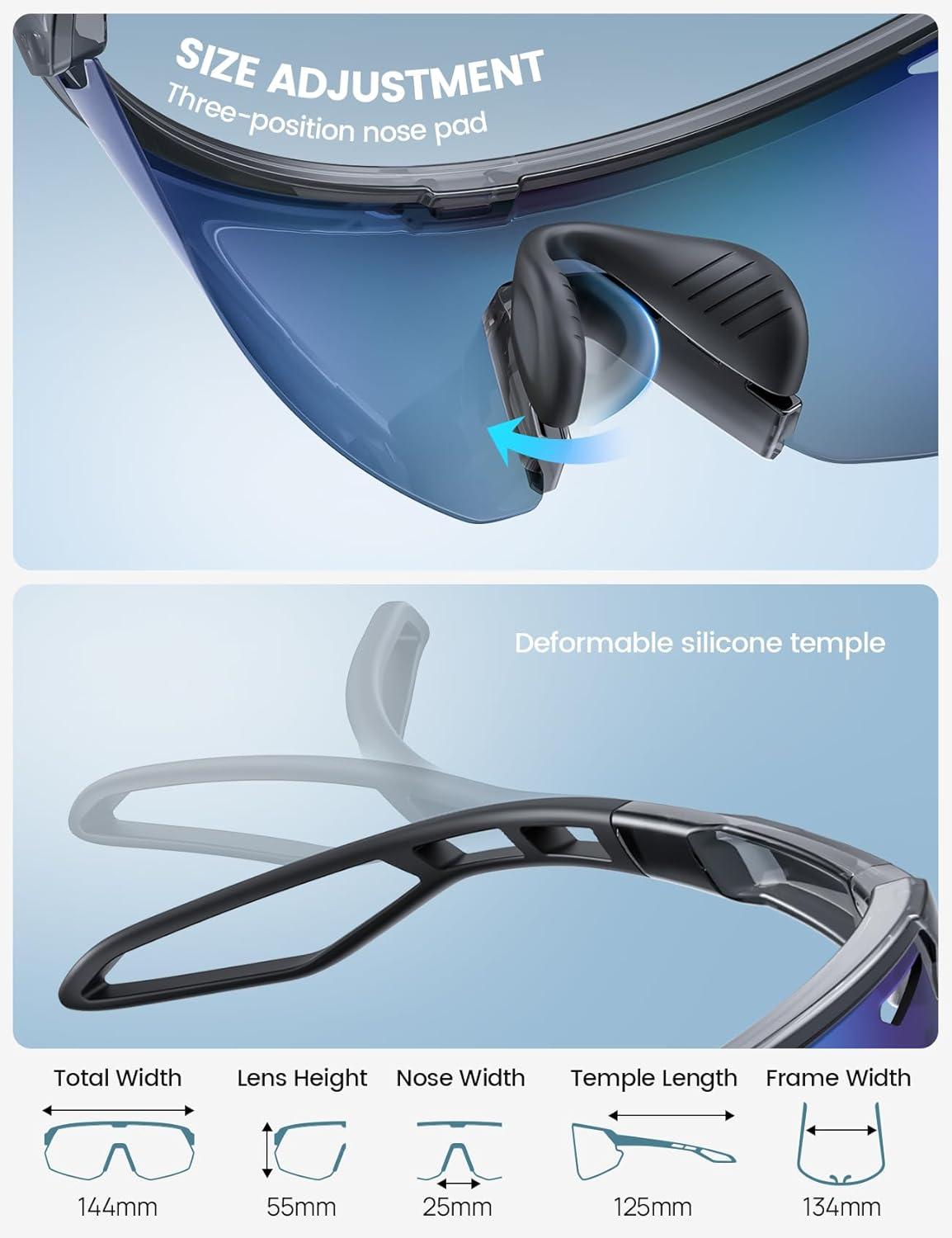 imageLamicall 24g Polarized Sports Sunglasses for Men Women UV400 Protection Sun Glasses for Running Cycling Baseball FishingGray Frameblue Green Lens