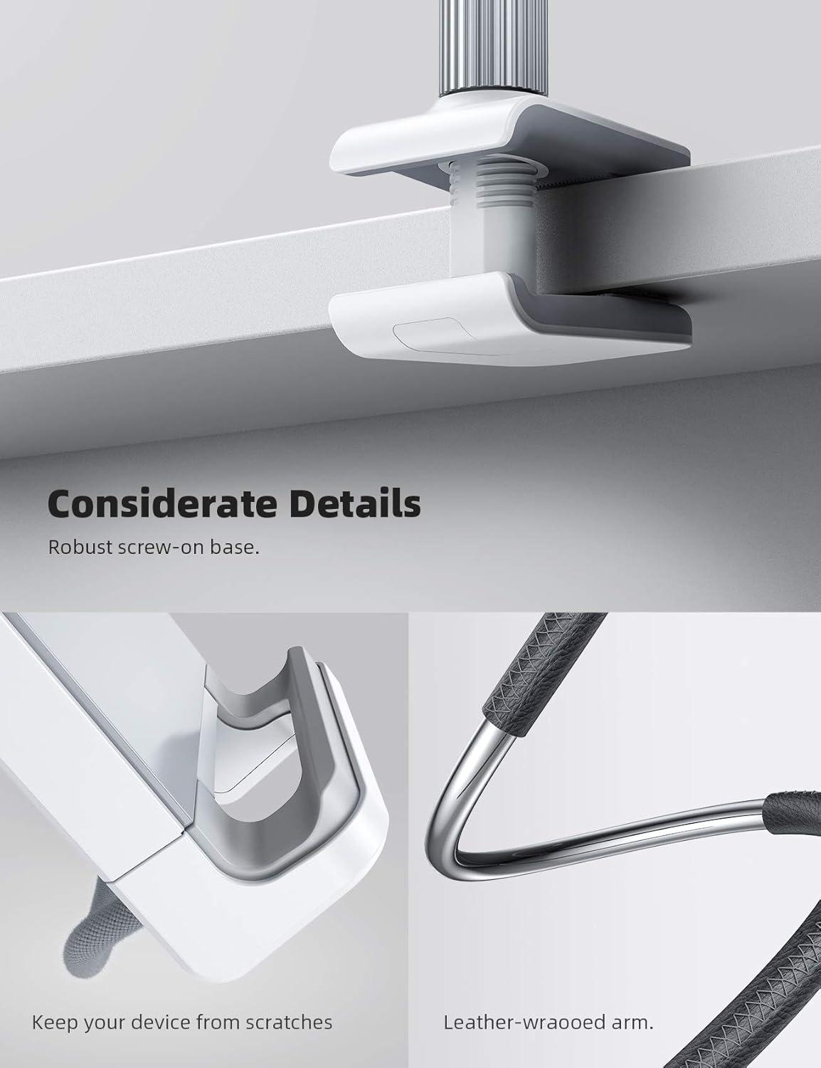 imageLamicall Gooseneck Tablet Holder Tablet Stand Flexible Arm Clip Tablet Mount Compatible with iPad mini Pro Air Kindle Switch Galaxy Tabs More 47105 Devices GrayBlack