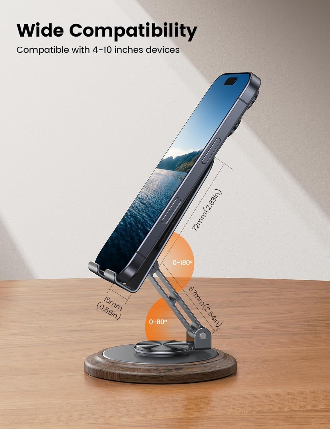 imageLamicall Grey Phone Holder Desk Accessories Simulated Wood Grain Cell Phone Holder Office Decor for Women Valentines Day Gifts for Teen Boys Girls 410 Phones iPad mini Gifts for ValentineGrey