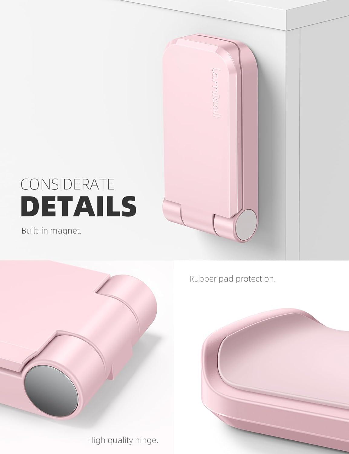 imageLamicall Headphone Stand Sticky Headset Hanger Adhesive Headphone Holder Hook Mount Headset Stand Holder Clip Under Desk Earphone Clamp for Airpods Max HyperX Sennheiser BlackPink One Pack
