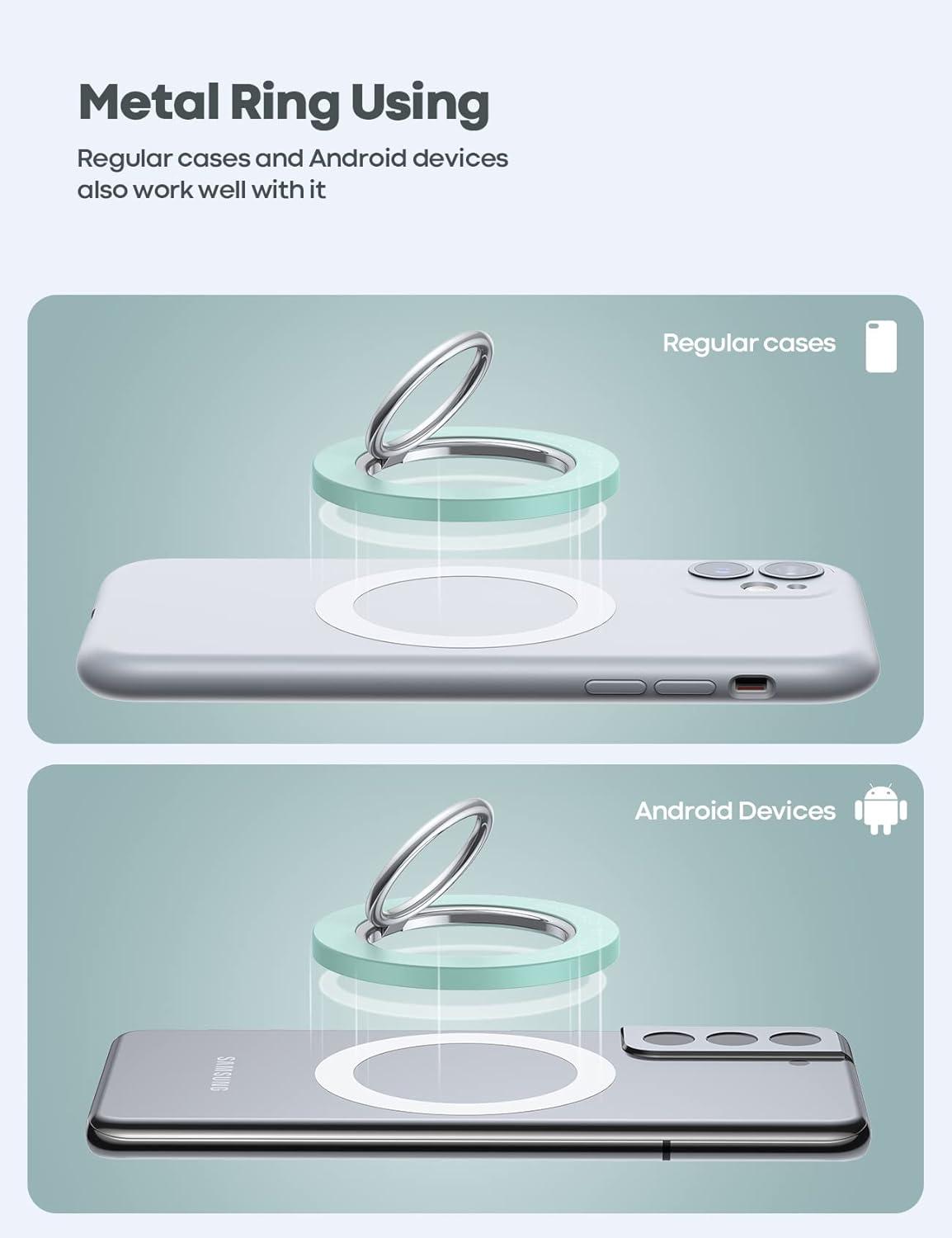 imageLamicall Magnetic Phone Grip for MagSafe Accessories 2025 Upgraded Strong Magnet Finger Ring Holder 1s Snap Pop Grip Socket Stand Mag Safe Kickstand Accessories for iPhone 16 Pro Max Androidsgrass green