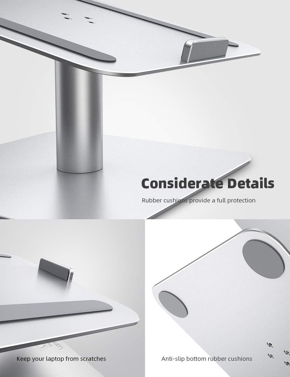 imageLamicall Swivel Laptop Stand Laptop Riser 360Rotating Ergonomic Aluminum Computer Desk Holder Compatible with MacBook Air Pro Dell XPS HP and More 10 173 Notebook Sliver