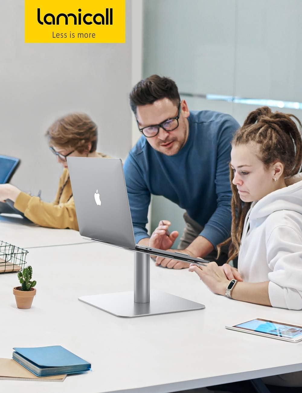 imageLamicall Swivel Laptop Stand Laptop Riser 360Rotating Ergonomic Aluminum Computer Desk Holder Compatible with MacBook Air Pro Dell XPS HP and More 10 173 Notebook Sliver