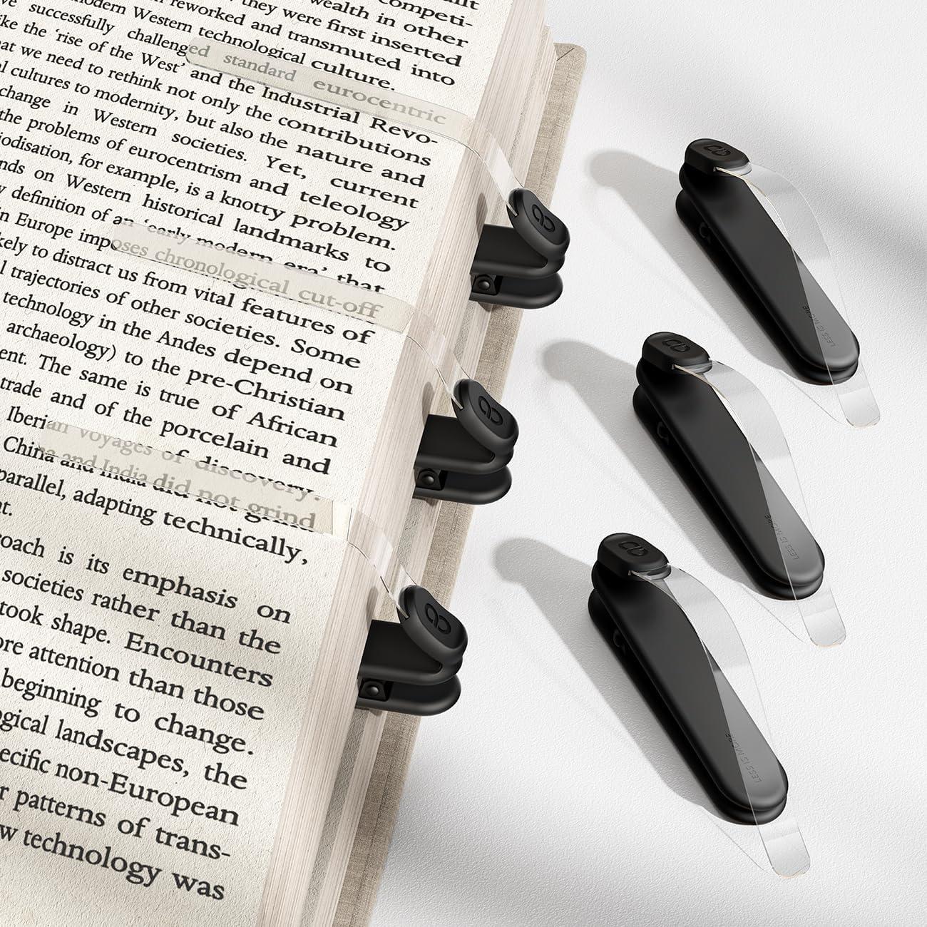 imageLamicall ThickBook Friendly 3Pack Silicone Automatic Bookmark Clear View Book Marks for Reading Women Kids Men Cute Book Page Markers Clip Reading Accessories Gifts for Book LoversAblack