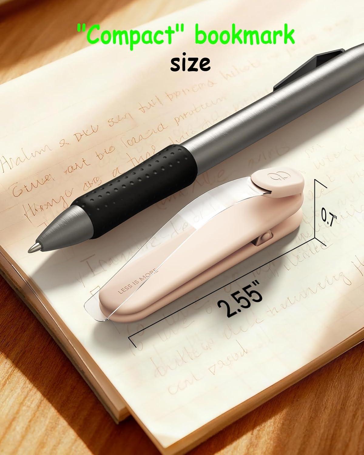imageLamicall ThickBook Friendly 3Pack Silicone Automatic Bookmark Clear View Book Marks for Reading Women Kids Men Cute Book Page Markers Clip Reading Accessories Gifts for Book LoversBeige
