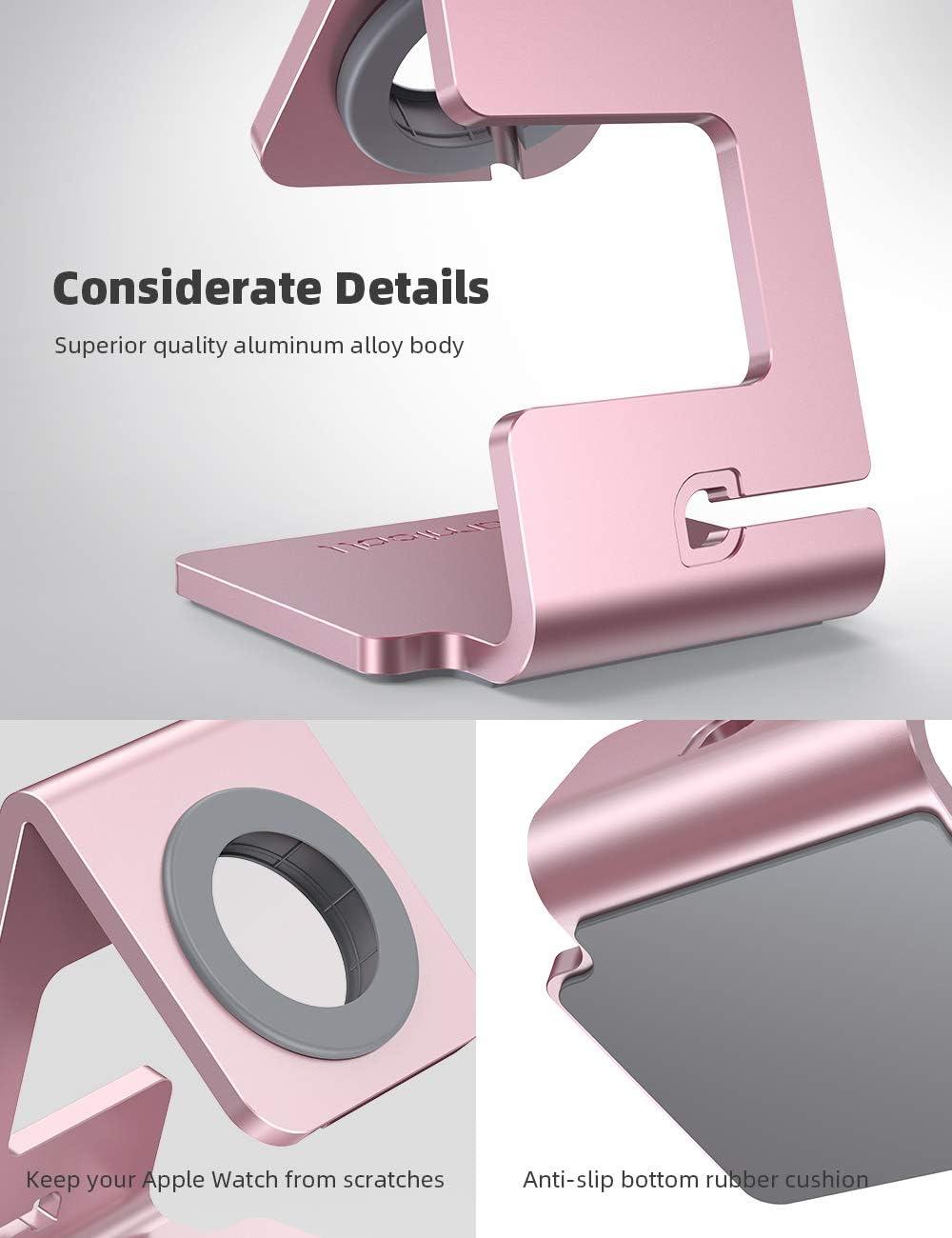 imageLamicall Watch Stand for Apple Watch Magnetic Fast Charger Desk Charging Stand Holder Dock for Apple iWatch Series SE3 SE2 Ultra 3 Series 11 10 9 8 7 6 549mm 46mm 45mm 44mm 42mm 41mm 40mm 38mmRose Gold