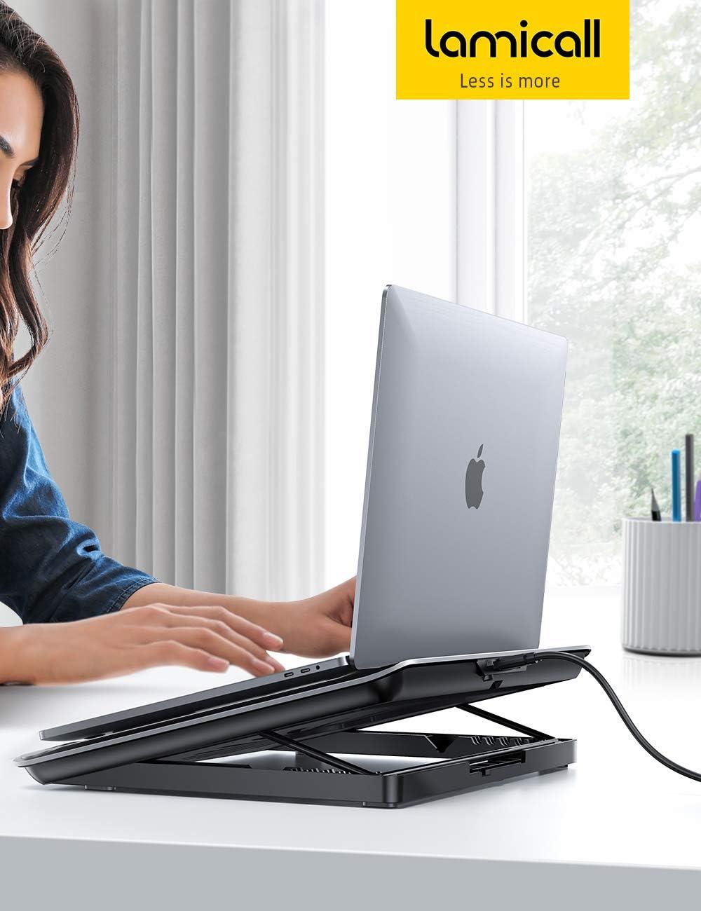 imageLaptop Cooler Lamicall Laptop Cooling Pad Portable Height Adjustable Laptop Cooling Fan Stand Holder Riser