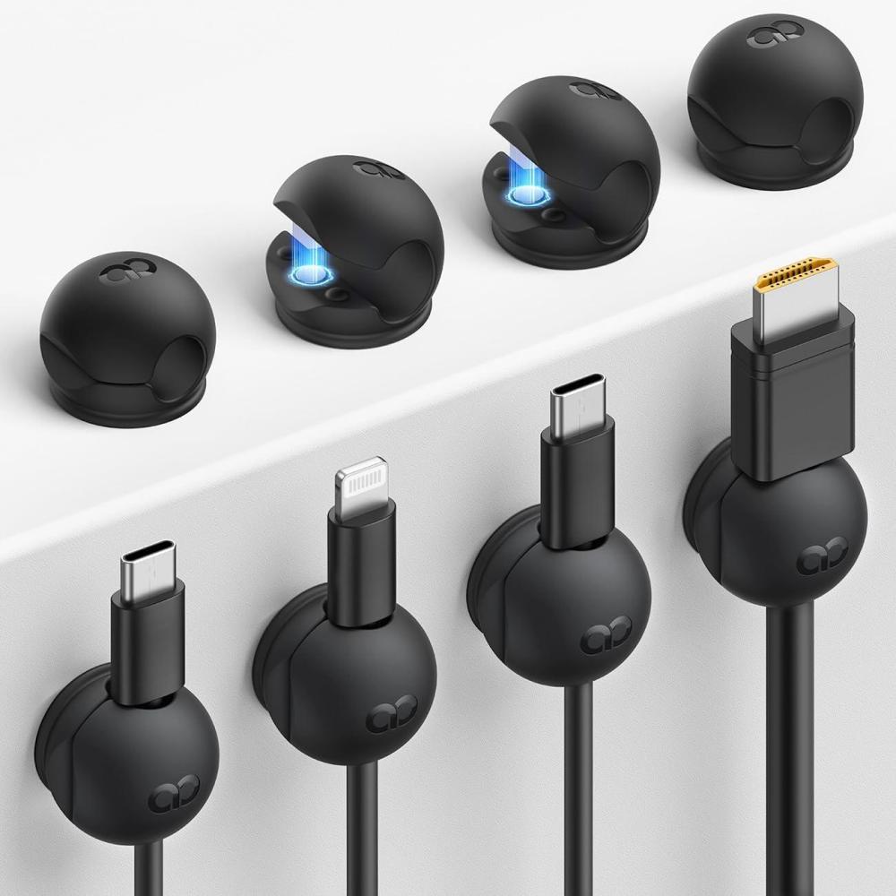 image8Pack Magnetic Cord Organizer Clips Lamicall MiniSoft Silicone Cable Management for Phone Charger Cord Durable Adhesive Cable Holder for Desk Nightstand Home Office Organizer Gadget Accessories8Pack