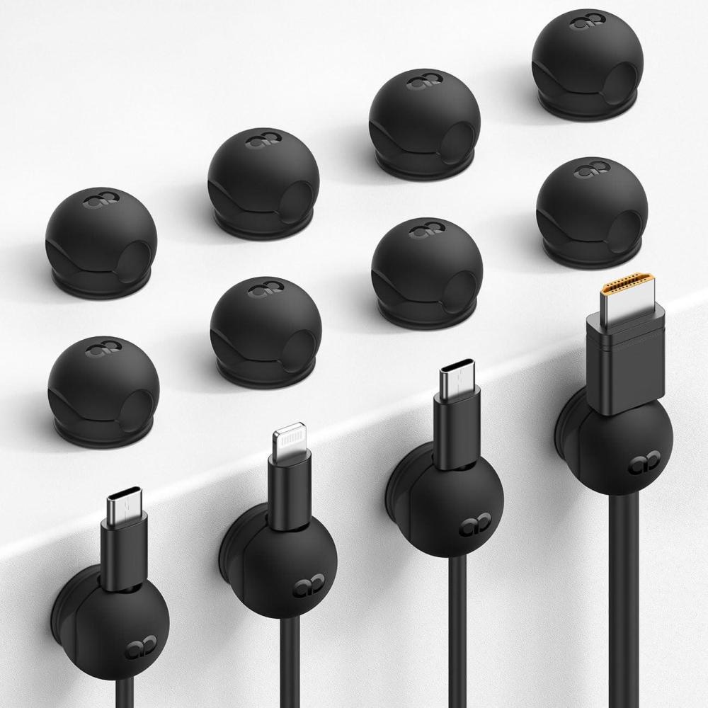 image8Pack Magnetic Cord Organizer Clips Lamicall MiniSoft Silicone Cable Management for Phone Charger Cord Durable Adhesive Cable Holder for Desk Nightstand Home Office Organizer Gadget Accessories12Pack