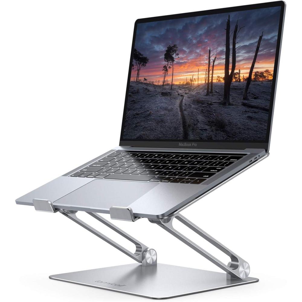 imageLamicall Adjustable Laptop Stand Portable Laptop Riser Aluminum Laptop Stand for Desk Foldable Ergonomic Computer Notebook Stand Holder for MacBook Air Pro Dell XPS HP 10173 Silver1Silver