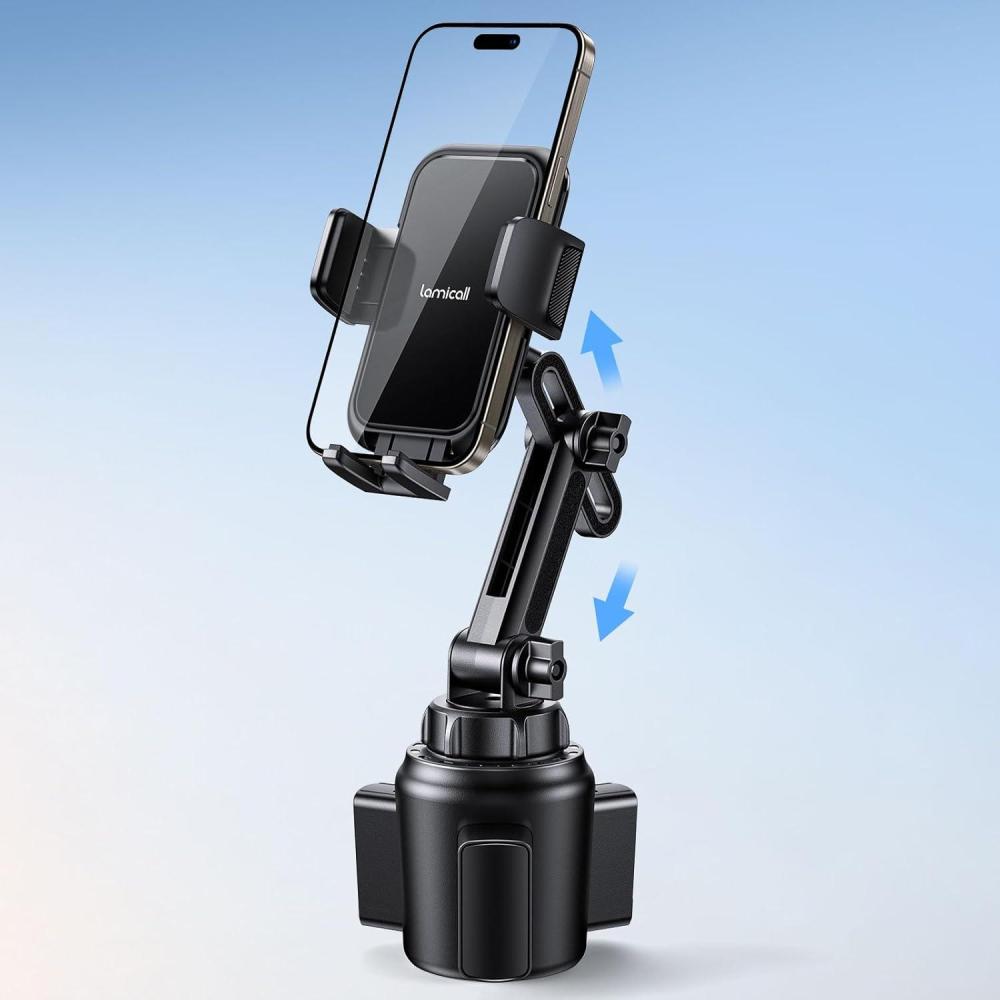 imageLamicall Cup Phone Holders for Your Car  Thick Cases Friendly Universal Adjustable Cell Phone Car Mount for Truck Golf Cart iPhone 17 16 Galaxy S25 Ultra and All 47 SmartphonesUpgrade Panel