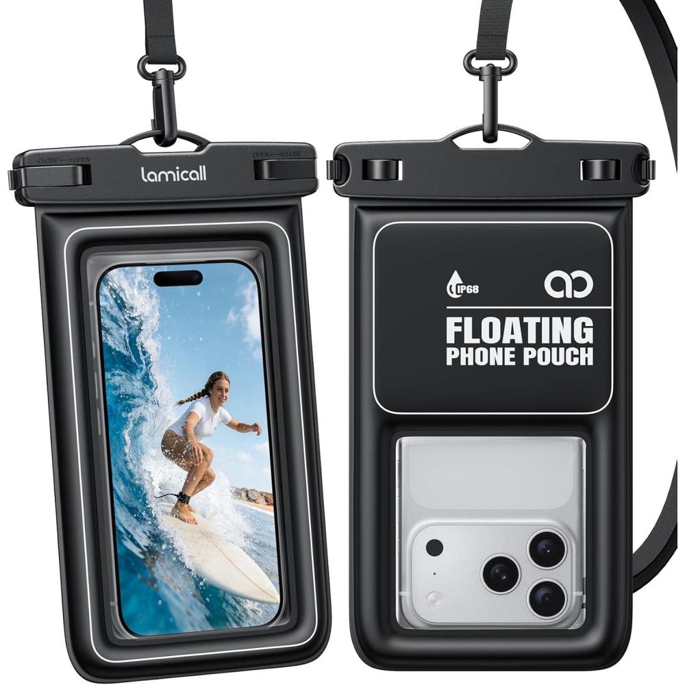 imageLamicall IP68 Floating Waterproof Phone Pouch 2 Pack Water Proof Phone Case with Lanyard Cell Phone Dry Bag for Beach amp Cruise for iPhone 17 16 15 14 13 Pro Max Galaxy S25 S24 Ultra 475