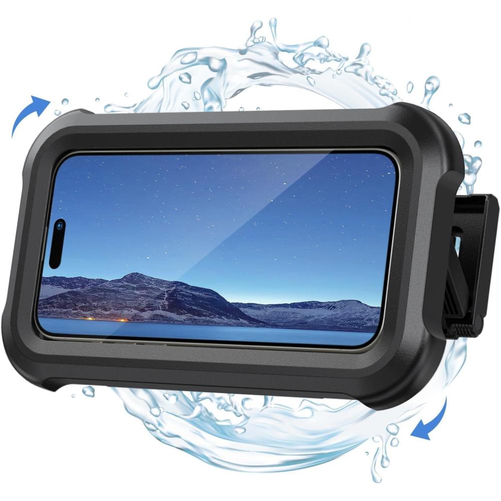 imageLamicall Shower Phone Holder Waterproof  480 Rotatable Retractable Adjustable Shower iPhone Case Holder Bathroom Wall Phone Mount Stand Water Proof Anti Fog Case Accessories for 47 CellphonesBlack