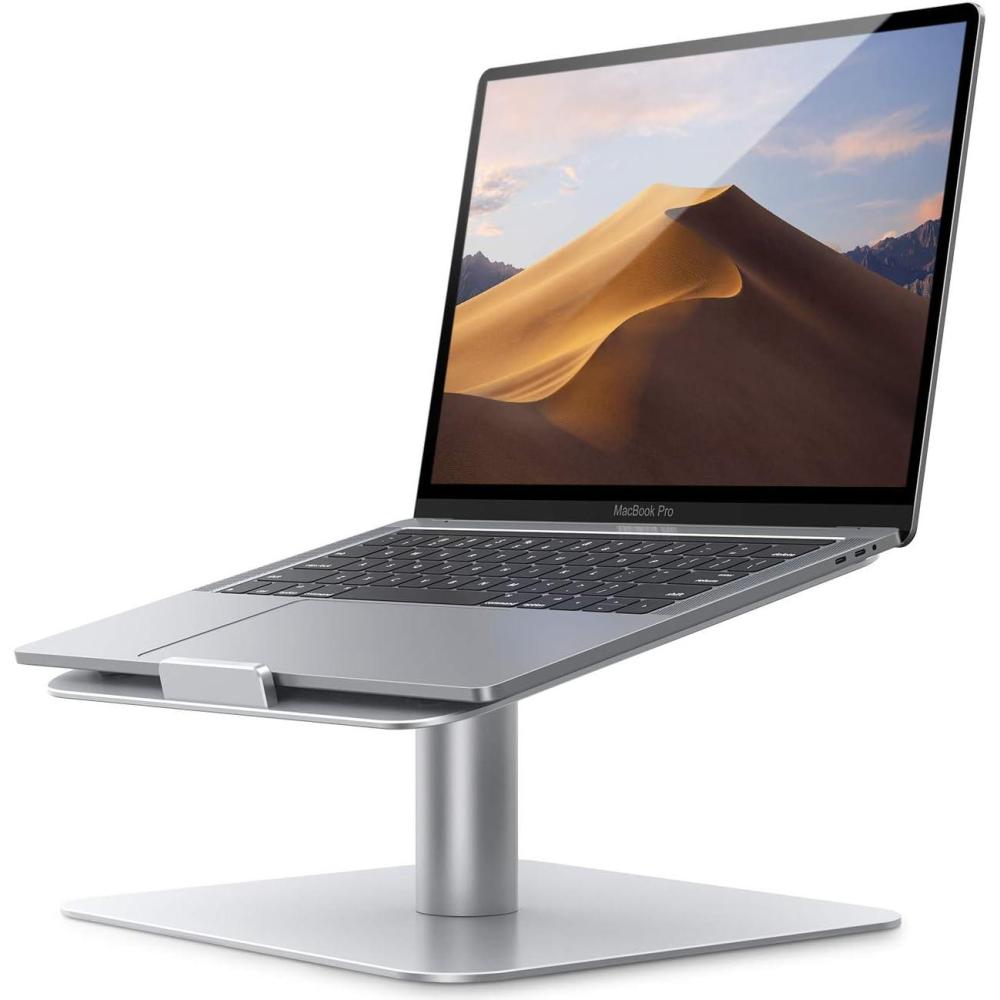 imageLamicall Swivel Laptop Stand Laptop Riser 360Rotating Ergonomic Aluminum Computer Desk Holder Compatible with MacBook Air Pro Dell XPS HP and More 10 173 Notebook Sliver