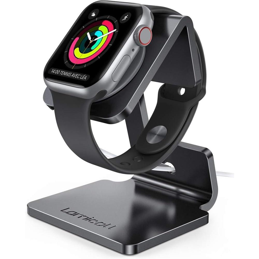 imageLamicall Watch Stand for Apple Watch Magnetic Fast Charger Desk Charging Stand Holder Dock for Apple iWatch Series SE3 SE2 Ultra 3 Series 11 10 9 8 7 6 549mm 46mm 45mm 44mm 42mm 41mm 40mm 38mm1Black