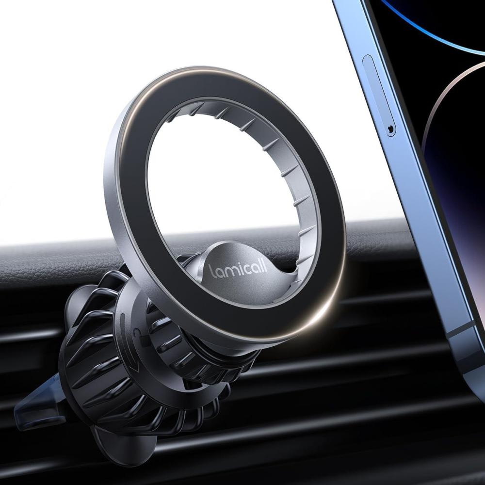 imageLamicall for MagSafe Car Mount  20 Super Magnets Magnetic Car Phone Mount Air Vent Phone Holder Car Hands Free Cell Phone Holder Clip Car fit iPhone 17 16 15 14 13 Pro Plus Max CradlesNEW Upgraded  Silver