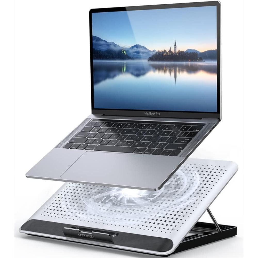 imageLaptop Cooler Lamicall Laptop Cooling Pad Portable Height Adjustable Laptop Cooling Fan Stand Holder Riser