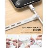 10Pack Silicone Cable Ties Cord Organizer Wrap – Lamicall Durable Reusable Wire Management with Lock Buckle, Elastic Charger Cable Strap Ties, Electrical Cord Keeper for Travel, Home Accessories(White)