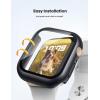 [2 Pack] Lamicall Waterproof Case for Apple Watch Series 8 41mm, Series 7 41 mm – Water Proof Apple Watch Face Cover, 9H HD Tempered Glass Screen Protector + Full Protective Bumper for iWatch/Black