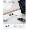 3-in-1 Cord Organizer Spring Clip Holder – Lamicall Small Desk Cable Organizer Clips, Adhesive Adjustable Wire Holder for Phone Charging Cord, Cable Management, Office Desk Accessories, White, 3Pcs(Black)