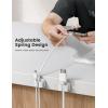 3-in-1 Cord Organizer Spring Clip Holder – Lamicall Small Desk Cable Organizer Clips, Adhesive Adjustable Wire Holder for Phone Charging Cord, Cable Management, Office Desk Accessories, White, 3Pcs(White)