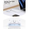 5Pack Cable Spring Holder Clips, Cord Organizer for Desk – Lamicall Adjustable Cord Wire Holder Keeper, Phone Charger Organizer Clips, Wire Cable Management for Nightstand Wall Car Office Desktop(White)