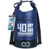 Lamicall 10L & 40L Dry Bag Waterproof Backpack – [Zippered Pocket] Roll Top Waterproof Bag Navy Blue & Lemon Yellow