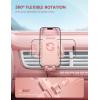 Lamicall 2026 Wider Clamp & Metal Hook Car Phone Holder Vent [Thick Cases Friendly] Phone Holders for Your Car Mount Automobile Hands Free Cradle Air Vent for iPhone 16 15 14 13 Pro Max Smartphone(NEW Upgraded – Pink)