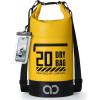 Lamicall 20L & 30L Dry Bag Waterproof Backpack – [Zippered Pocket] Roll Top Waterproof Bag Navy Blue & Lemon Yellow
