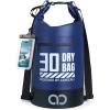 Lamicall 20L & 30L Dry Bag Waterproof Backpack – [Zippered Pocket] Roll Top Waterproof Bag Navy Blue & Lemon Yellow