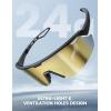 Lamicall 24g Polarized Sports Sunglasses for Men Women – UV400 Protection Sun Glasses for Running Cycling Baseball Fishing(Black Frame-gold Lens)