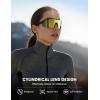 Lamicall 24g Polarized Sports Sunglasses for Men Women – UV400 Protection Sun Glasses for Running Cycling Baseball Fishing(Black Frame-gold Lens)