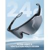 Lamicall 24g Polarized Sports Sunglasses for Men Women – UV400 Protection Sun Glasses for Running Cycling Baseball Fishing(Black Frame-gray Lens)
