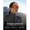 Lamicall 24g Polarized Sports Sunglasses for Men Women – UV400 Protection Sun Glasses for Running Cycling Baseball Fishing(Black Frame-orange Lens)