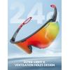 Lamicall 24g Polarized Sports Sunglasses for Men Women – UV400 Protection Sun Glasses for Running Cycling Baseball Fishing(Black Frame-red Lens)