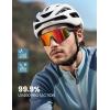 Lamicall 24g Polarized Sports Sunglasses for Men Women – UV400 Protection Sun Glasses for Running Cycling Baseball Fishing(Black Frame-red Lens)