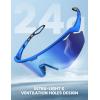 Lamicall 24g Polarized Sports Sunglasses for Men Women – UV400 Protection Sun Glasses for Running Cycling Baseball Fishing(Blue Frame-blue Lens)